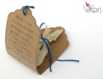 The Wren Design Antique Linen and Leather bag perfumed pouch